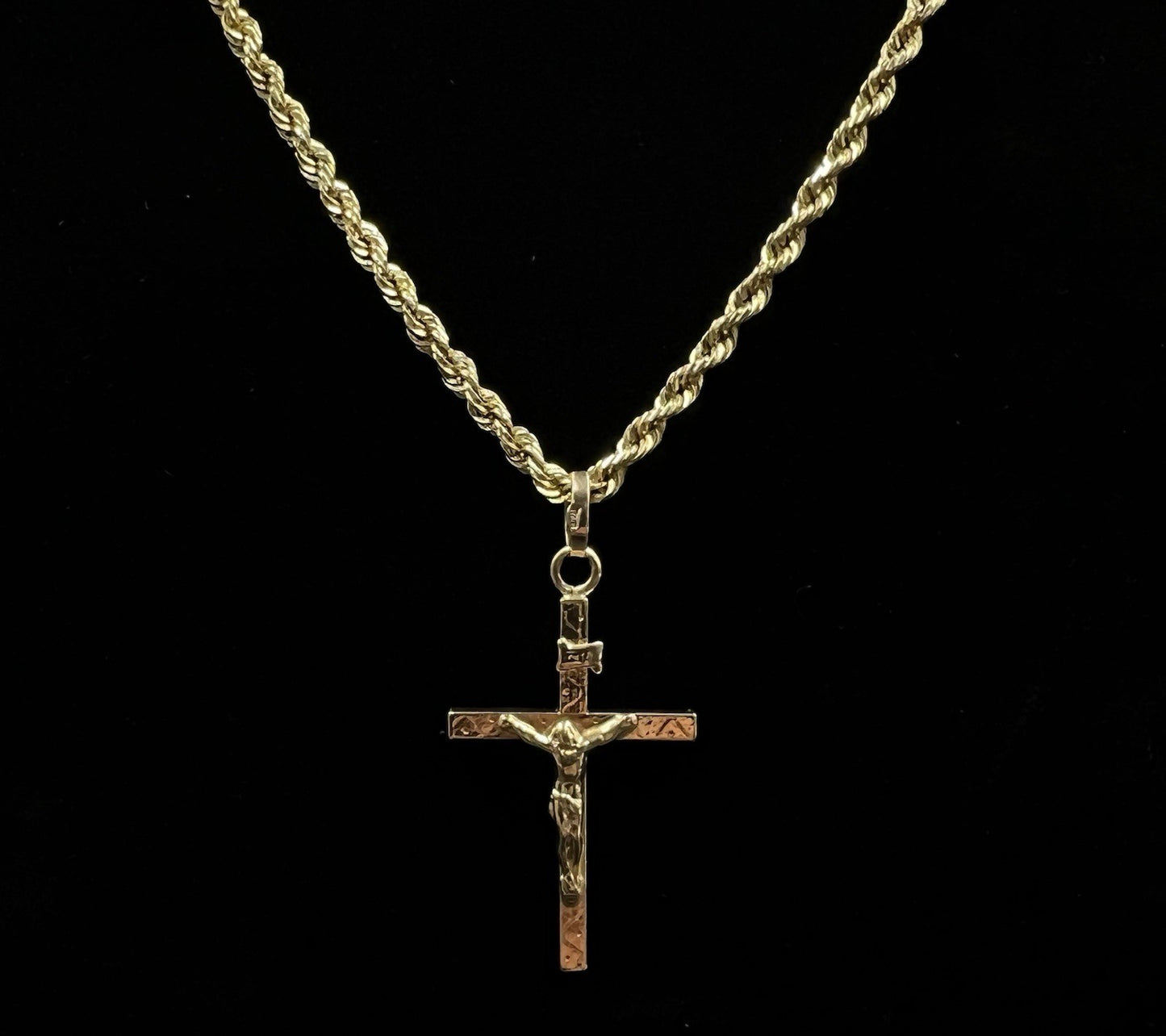 .81” x 1.42” 14K Hollow Yellow Gold Crucifix Pendant | 2.25g | 5MM Bail | Italy