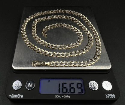 23.5” 10K Semi-Solid Yellow Gold Diamond Cut Cuban Chain | 16.68g | 5.5mm Italy