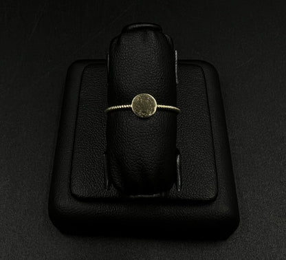 14K Semi-Solid Yellow Gold Engravable Disc Ring | Size 7 | .98g |