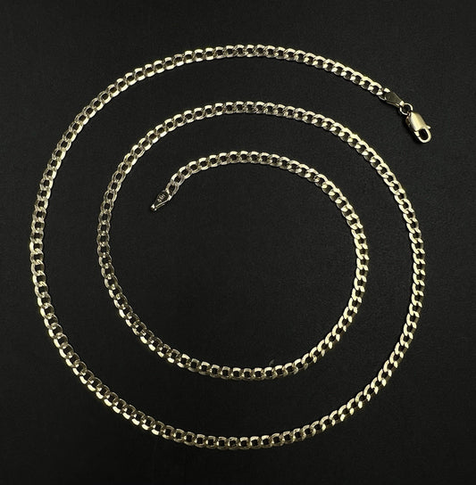 24” 10K Hollow Yellow Gold Cuban Chain | 5.19g | 3.3MM | Lobster Clasp |