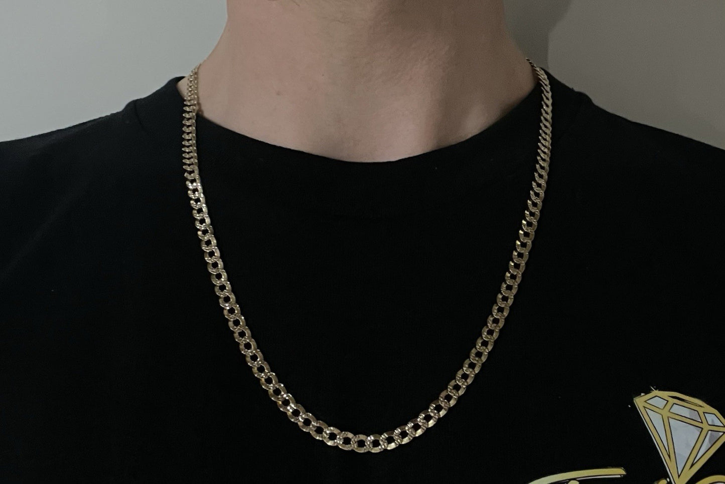 23.5” 10K Semi-Solid Yellow Gold Diamond Cut Cuban Chain | 16.68g | 5.5mm Italy