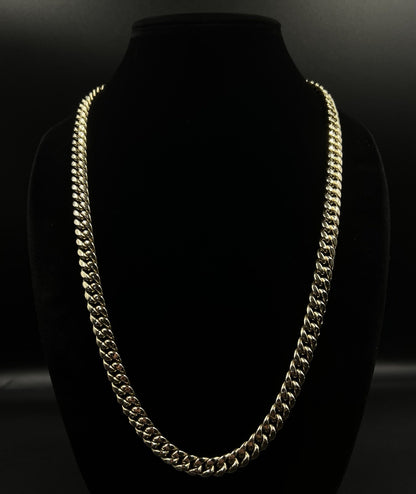 28” 10K Hollow Yellow Gold Miami Cuban Chain | 61.4g | 9.6MM | Box Closure |