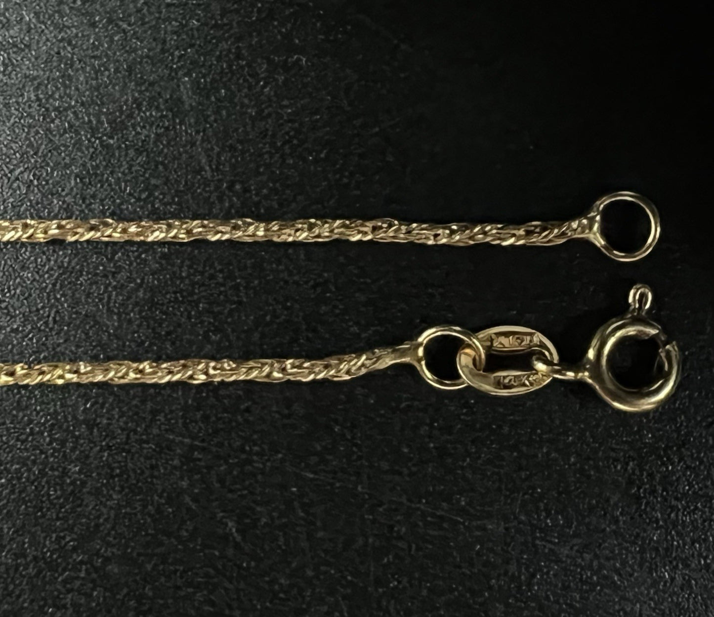 19.5” 14K Solid Yellow Gold Braided Rope Chain 2.96g | 1.2mm | Spring Ring Italy