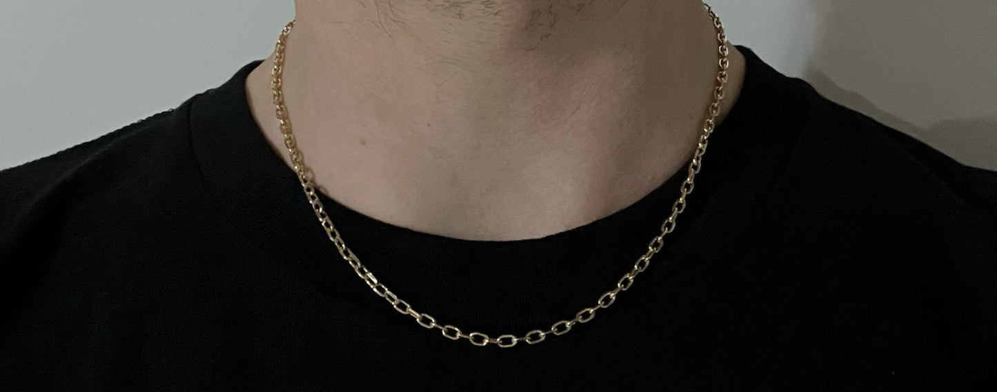 17.5” 14K Hollow Yellow Gold Cable Chain | 4.16g | 2.9mm | Lobster Clasp |