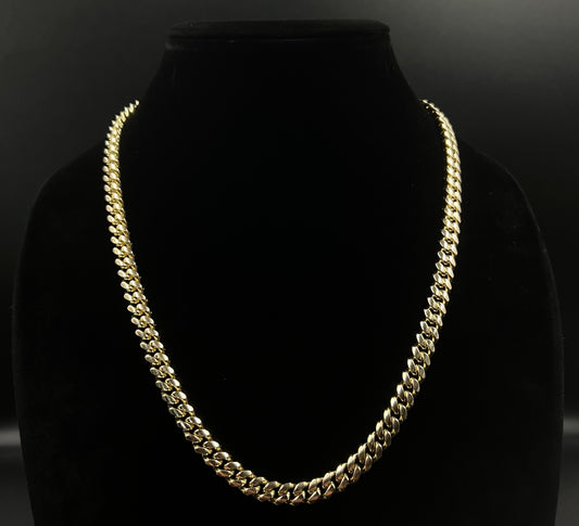 22” 10K Solid Yellow Gold Miami Cuban Link Chain | 97.11g | 7.7MM | GS | Box |